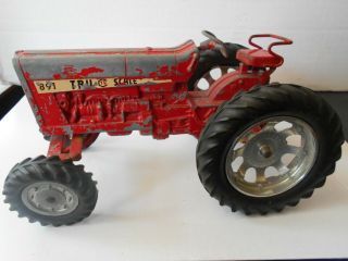 Vintage Tru Scale Tractor 891 Red Color Diecast 9 " Long