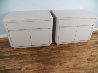 Pair Vintage Custom Made Gray Night Stands End Tables Mid - Century Modern Formica 2