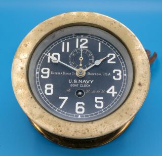 Chelsea Antique U.  S.  Navy Boat Clock 3 Inch Dial