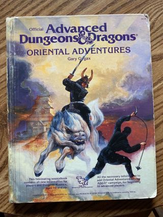 Advanced Dungeons And Dragons Oriental Adventures 2018 1985 Gygax Tsr Vintage