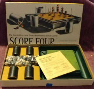 Vintage 1968 Score Four Board Game By Funtastic 400 - Gently - Complete