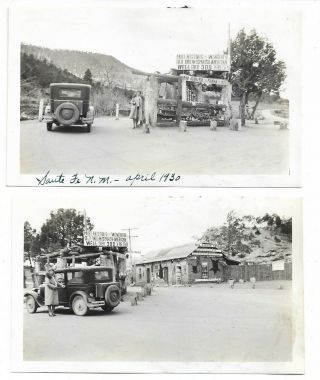 (2) Santa Fe Mexico Roadside Attractions 1930s Vintage Snapshot Photo 2