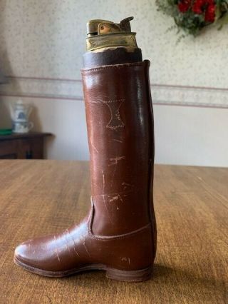 Table Top Leather Riding Boot Cigarette Lighter