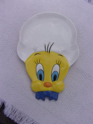 Vintage Tweety Bird 1996 Warner Bros Looney Tunes Ceramic Spoon Rest