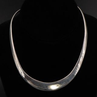Vtg Sterling Silver - Mexico Taxco Modern 14 " Collar Choker Necklace - 39g