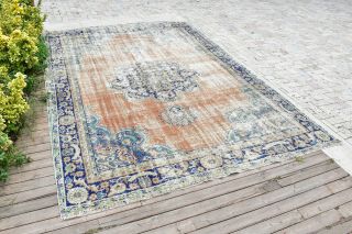 Turkish Rug 89  x126  Vintage Muted Color Oushak Pile Carpet 229x322cm 7x10 2