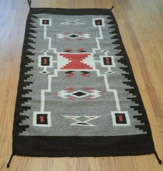 Hand Woven Navajo Storm Pattern Southwest Wool Vintage Mexican Rug 2 