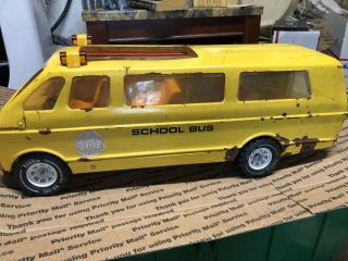 1970’s Vintage Tonka 18” School Bus Van Collectible Toys Yellow Pressed Steel