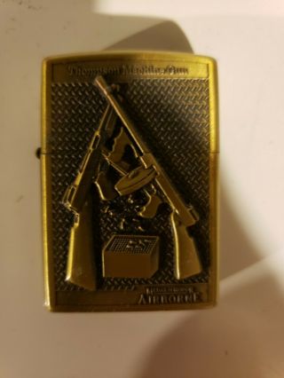 Gold Moh Airborne Thompson Tommy Gun Vintage Style Fluid Lighter