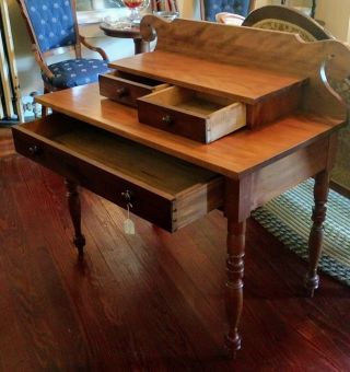Antique Cherry Federal Writing Desk With Back Splash - Local Pick Up Only