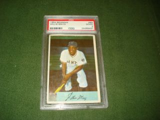 1954 Bowman Baseball Card Of Willie Mays,  Psa 2,  Well Centered,  Giants