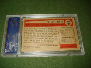 1954 BOWMAN BASEBALL CARD OF WILLIE MAYS,  PSA 2,  WELL CENTERED,  GIANTS 2