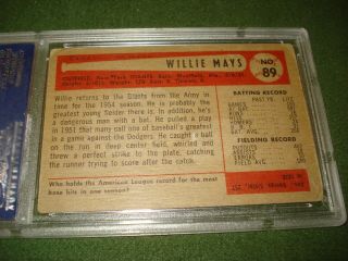 1954 BOWMAN BASEBALL CARD OF WILLIE MAYS,  PSA 2,  WELL CENTERED,  GIANTS 3