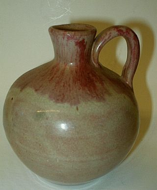 Vintage North Carolina Redware Pottery Pitcher Jug & Handle - Beige Drip Glaze