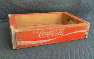 Enjoy Coca Cola Red Wood Crate Case 1970 
