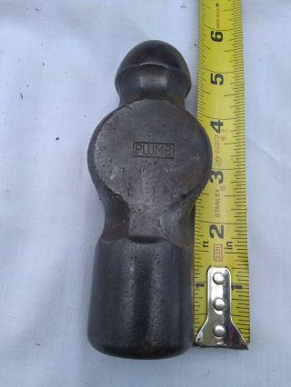 Vintage Large Plumb Ball Peen Hammer Approx 36 Oz.  Head Only.