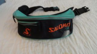 Salomon Club Ski Fanny Pack Belt Bum Waist Bag Pouch Teal & Black Retro Vintage