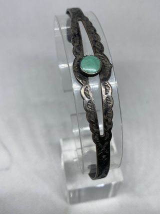 Ij3 Navajo Cuff Bracelet Turquoise Sterling Vintage Fred Harvey Rolling Log