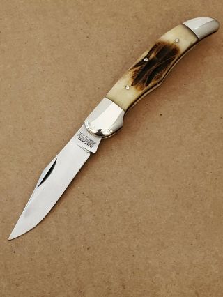 Vintage Valor Stag Handle Folding Knife 4000511 Made In Japan Excllnt