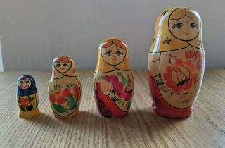 Vintage Russian Painted Wooden 