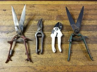 Antique Tools Vintage Garden Pruning Shears Snips Cutters Scissors Hand Pruner ☆