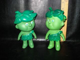 2 Vintage Jolly Green Giant Little Sprout Promotional Rubber Figure Pair