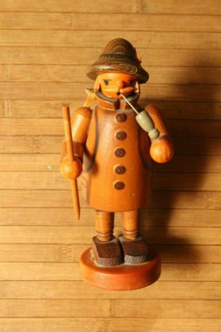 8” Vintage German Incense Smoker/erzgebirge Hiker With Axe And Wood
