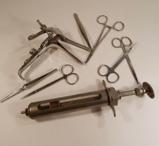 Halloween Prop Vintage Stainless Steel Medical Tools