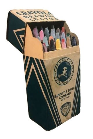 Vintage Binney & Smith Co Ny Rubens 24 Crayola Drawing Crayon Complete