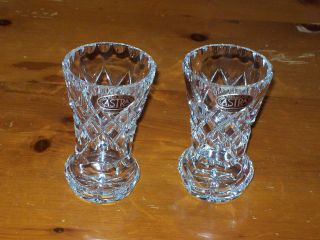 Sparkling Diamond Cut Vintage Crystal Vase.  Astra Czechoslovakia