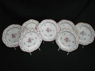 Set Of 7 Late 18th Century Chinese Famille Rose Export Porcelain Plates