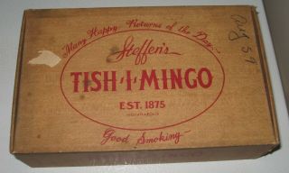 Vintage Steffen ' s Tish - I - Mingo Cigar Box,  Indian Portrait on Label 3