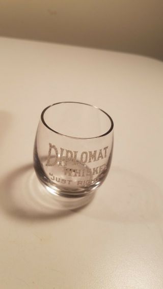 Vintage Diplomat Whiskey Shot Glass Rare