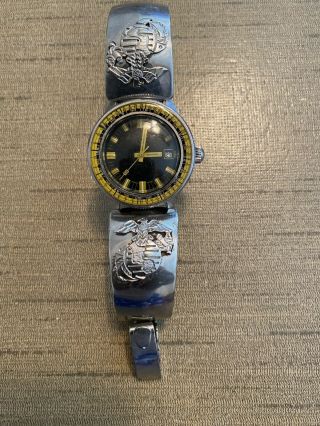 Vintage Caribbean Triple Safe 5292/68 Automatic Watch With Unusual Band (rare)