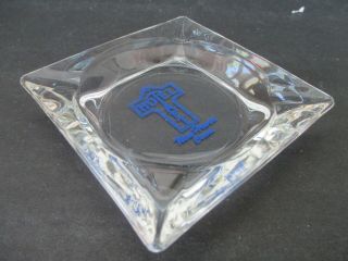 Vintage Taft Hotel Haven Ct Ashtray Clear Glass Square Heavy Advertising