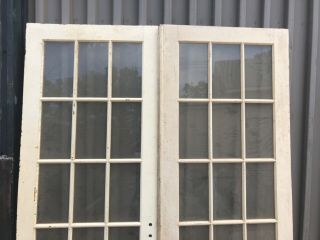 Pair Vintage C1940 French Doors - Old Glass Intact 80” X 30/30.  5” X 1.  5”