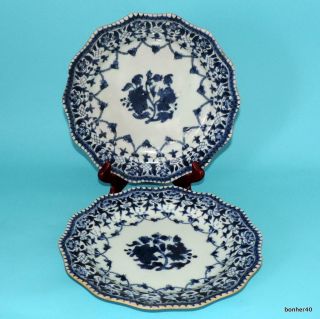 Chinese Export Porcelain 2 Antique 18thc Blue White Plates