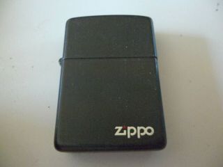 Zippo Black Matte Lighter White Zippo Logo 1988 I Iv In