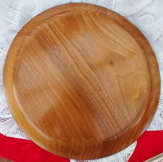 Vintage Hand Carved Wood Bread Plate Board 