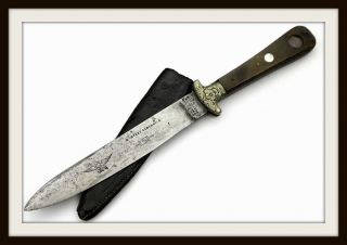 Antique 1830s - 1840s English American Gold Rush " Hunters Companion " Bowie Knife