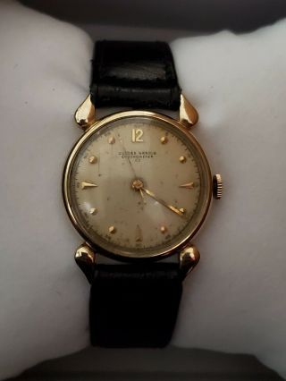 Vintage Running Ulysee Nardin Chronometer 14k Solid Gold Case 17 Jewels S16/07