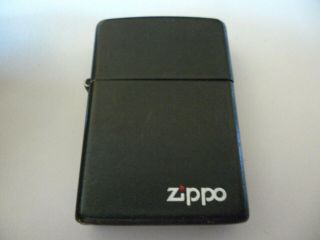 Zippo Black Matte Lighter White Zippo Logo 1987 E Iii In