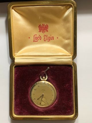 Antique Vintage 14k Gold Lord Elgin Pocket Watch Case