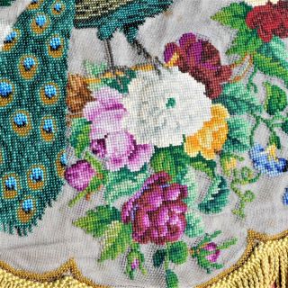 Victorian Mid - 19th Century Beadwork and Woolwork Banner 3