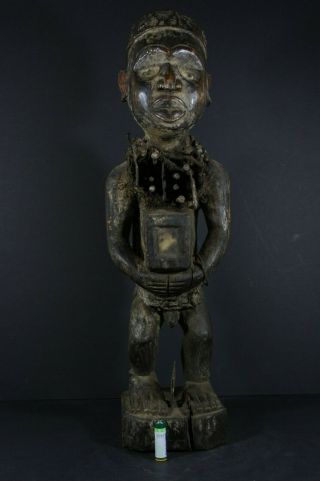 Large African Nkisi Nail Fetish Figure - Bacongo - D.  R.  Congo Tribal Art Primive
