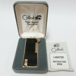 Colibri Gold " Pipette " Butane Pipe Lighter With Orig Case & Instruction