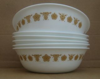 Set Of (6) 6 - 1/4 " Corelle Pyrex Corning Butterfly Gold Cereal/soup Bowl Vintage