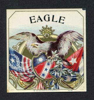 Old Eagle Cigar Label - Copyright 1896 Geo Schmitt & Co.  - Brooklyn,  Ny