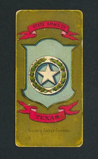State Arms Of Texas 1888 N224 Kinney Bros.  Military Series - Vg