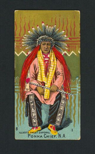 Ponka Chief,  N.  A.  1888 N224 Kinney Bros.  Military Series - Ex - Mt